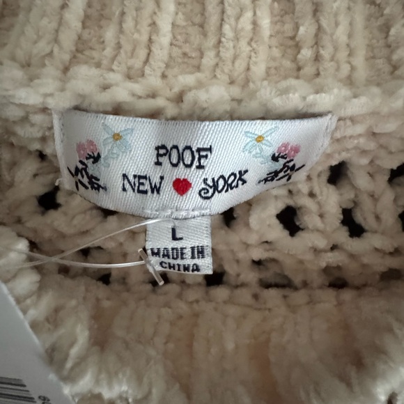 Crop,Cream Chenille Sweater - Picture 5 of 5